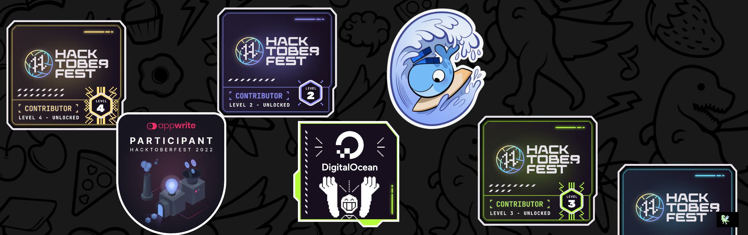 An image of @harsh3305's Holopin badges, which is a link to view their full Holopin profile