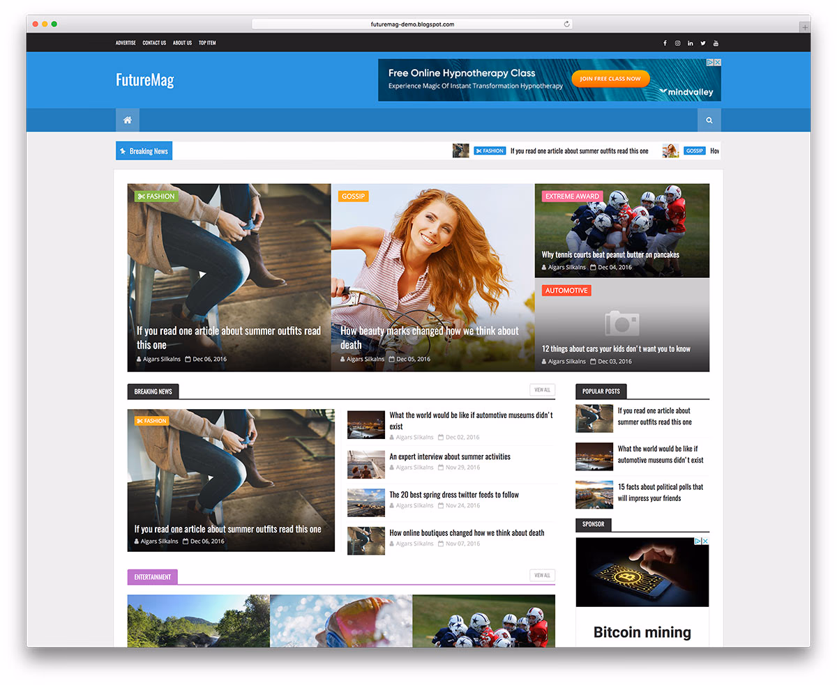 FutureMag - free news & magazine Blogger template
