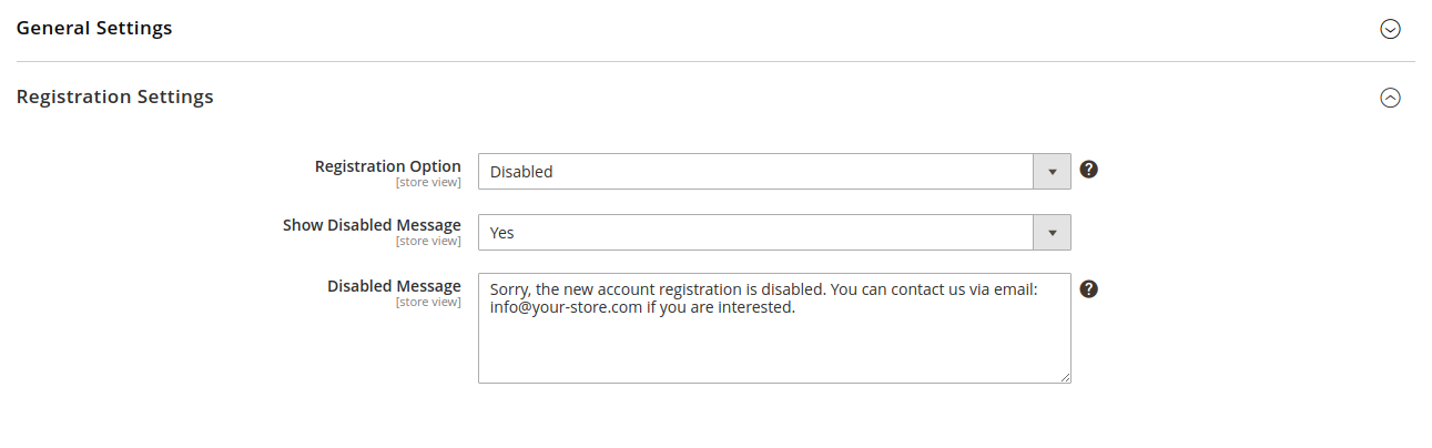 Magento 2 Disable Customer Registration - Admin Registration Setting