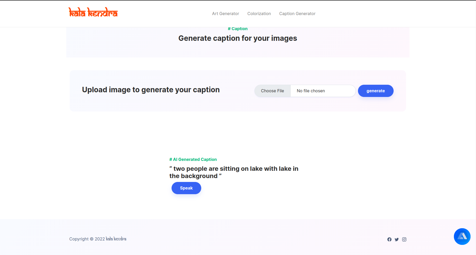 AI caption generator