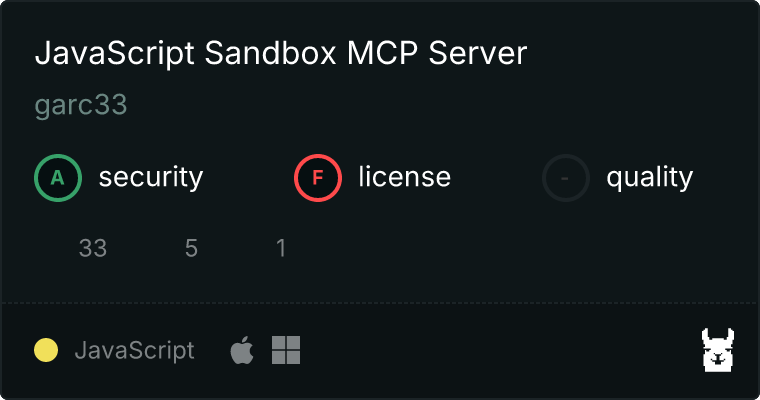JavaScript Sandbox Server MCP server