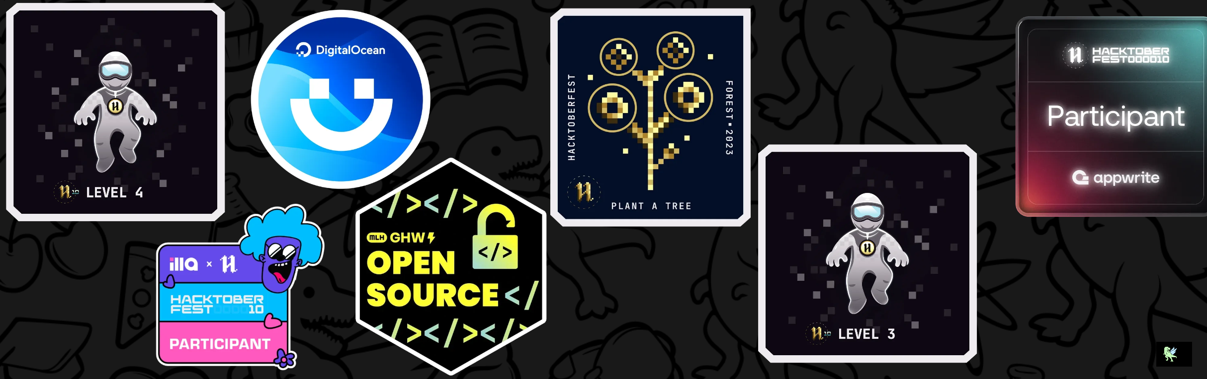 An image of @whitesoulevlf's Holopin badges, which is a link to view their full Holopin profile