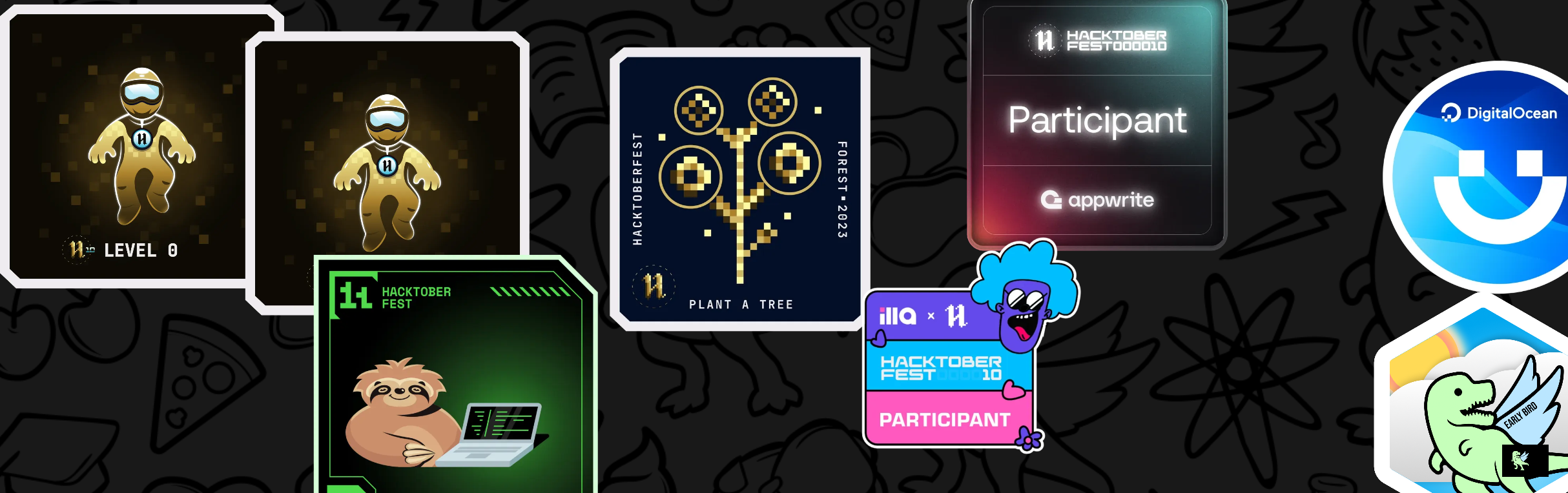 An image of @thedevyash's Holopin badges, which is a link to view their full Holopin profile