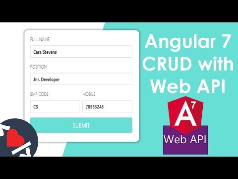 Video Tutorial for Angular 7 CRUD with Web API