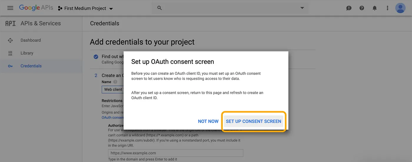 Configure OAuth Consent Screen