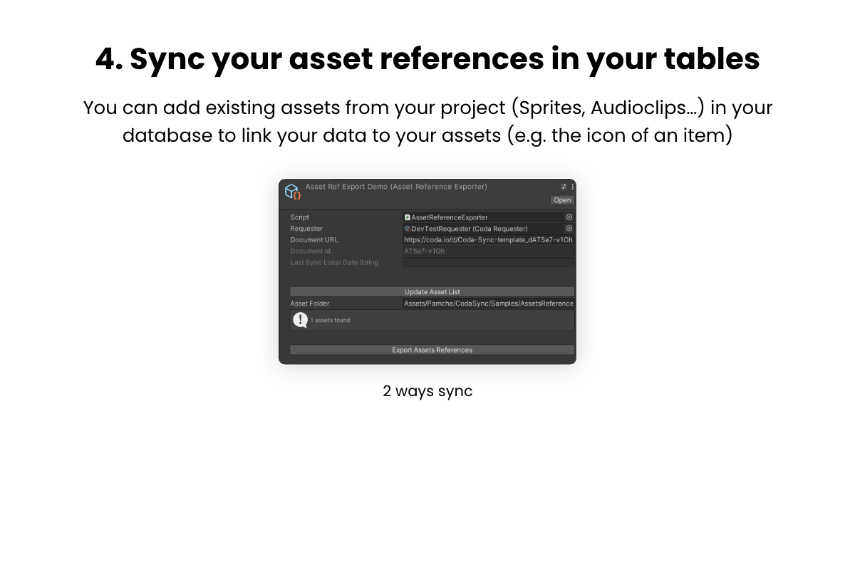 4. Sync your asset references in your tables