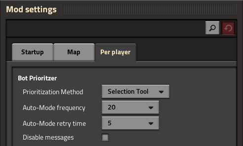 Mod settings - version 0.2.0