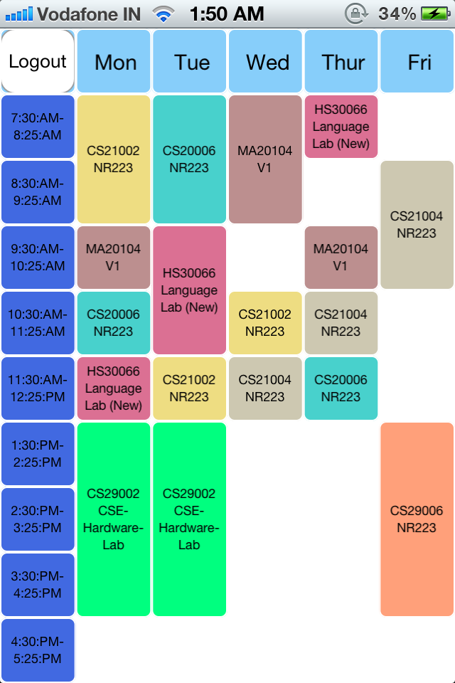 TimeTable View