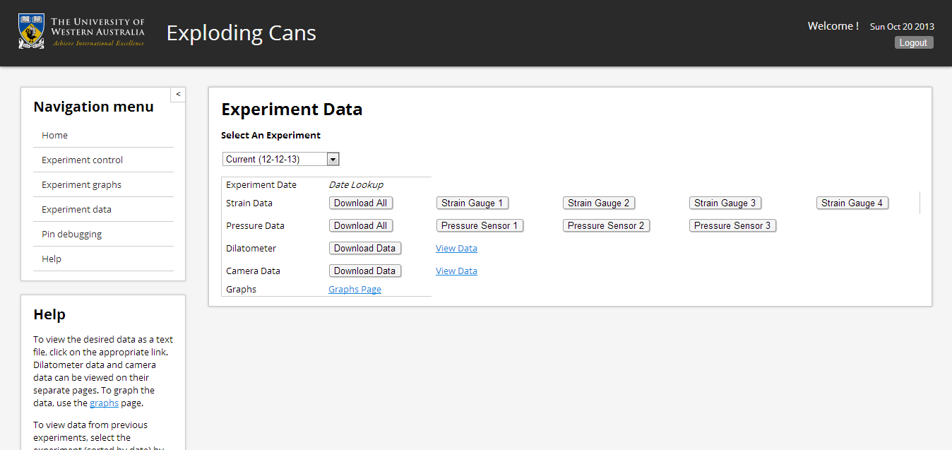 Data page