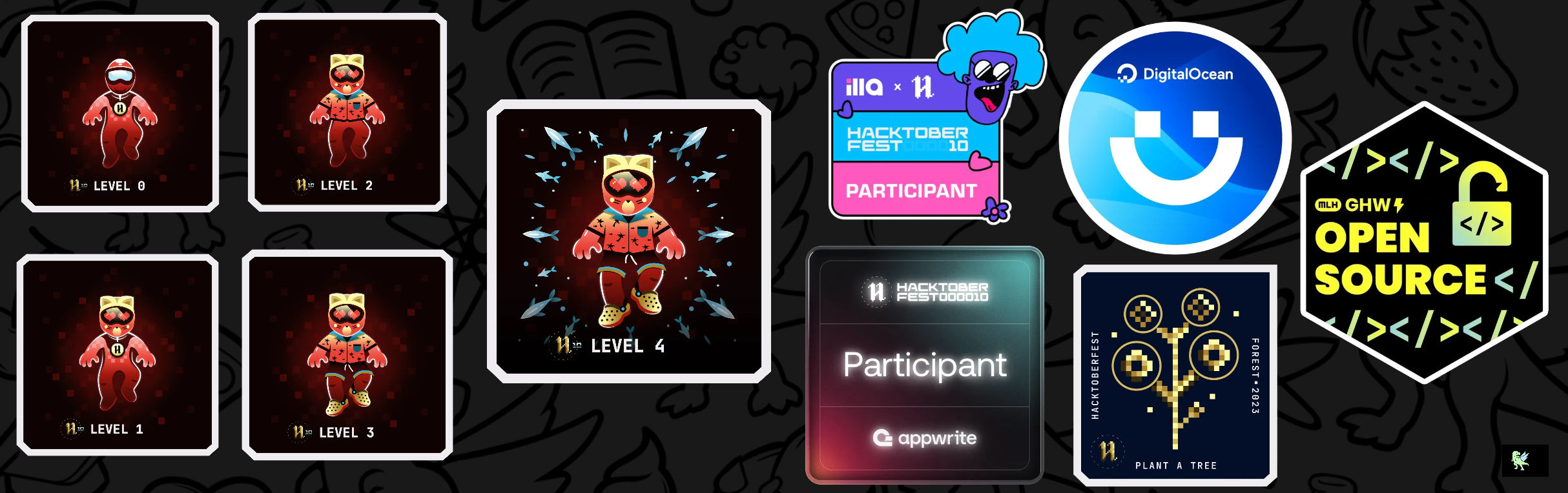 An image of @anuragxone's Holopin badges, which is a link to view their full Holopin profile