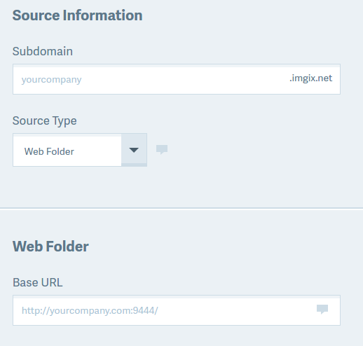 imgix Web Folder Source create screenshot