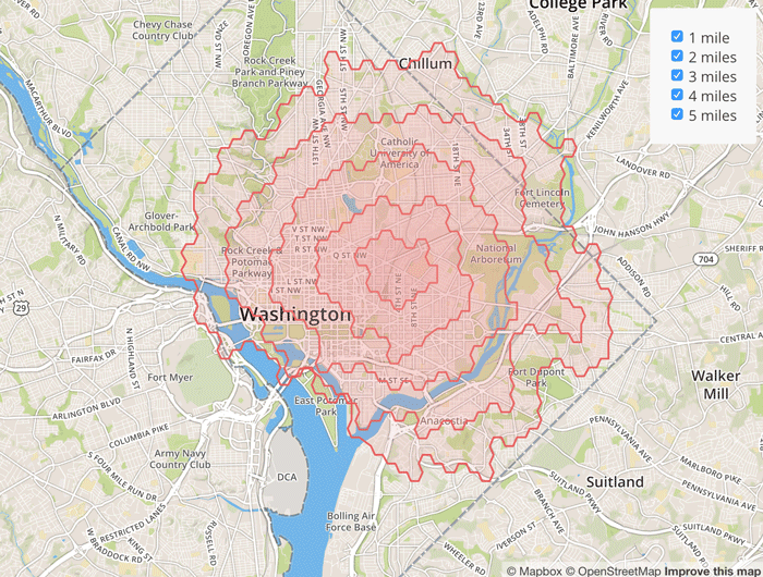 Isochrone example