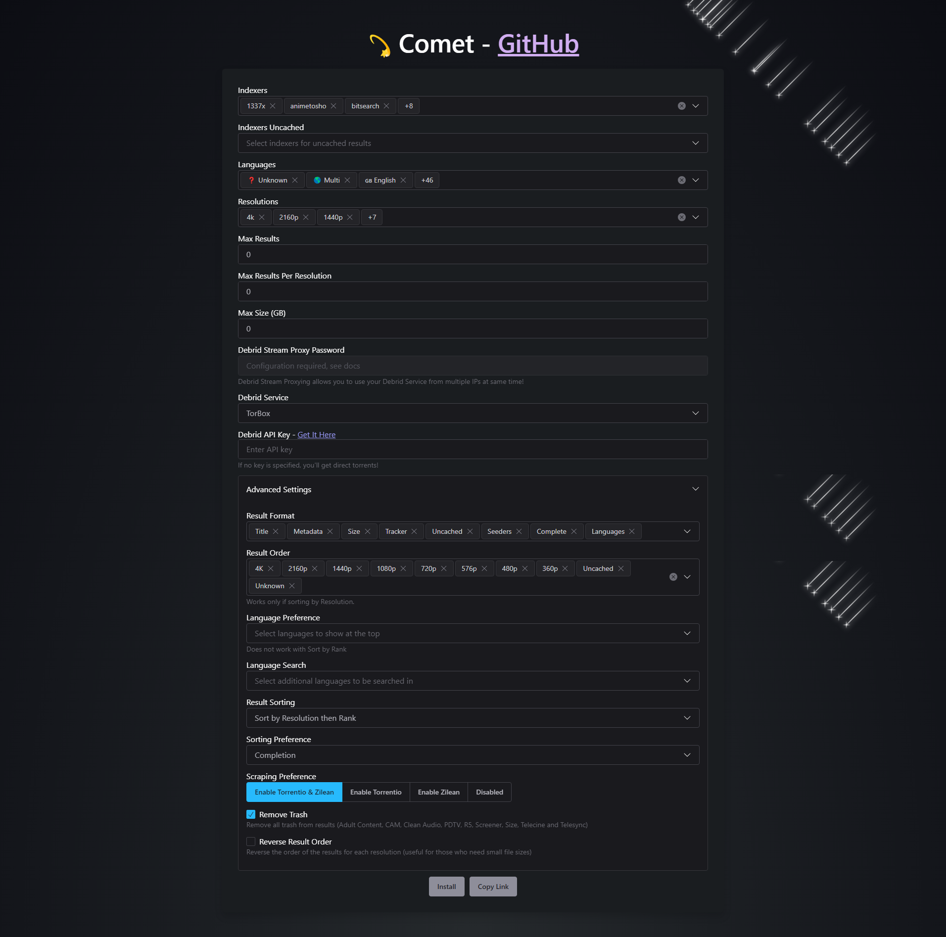 Comet Web UI