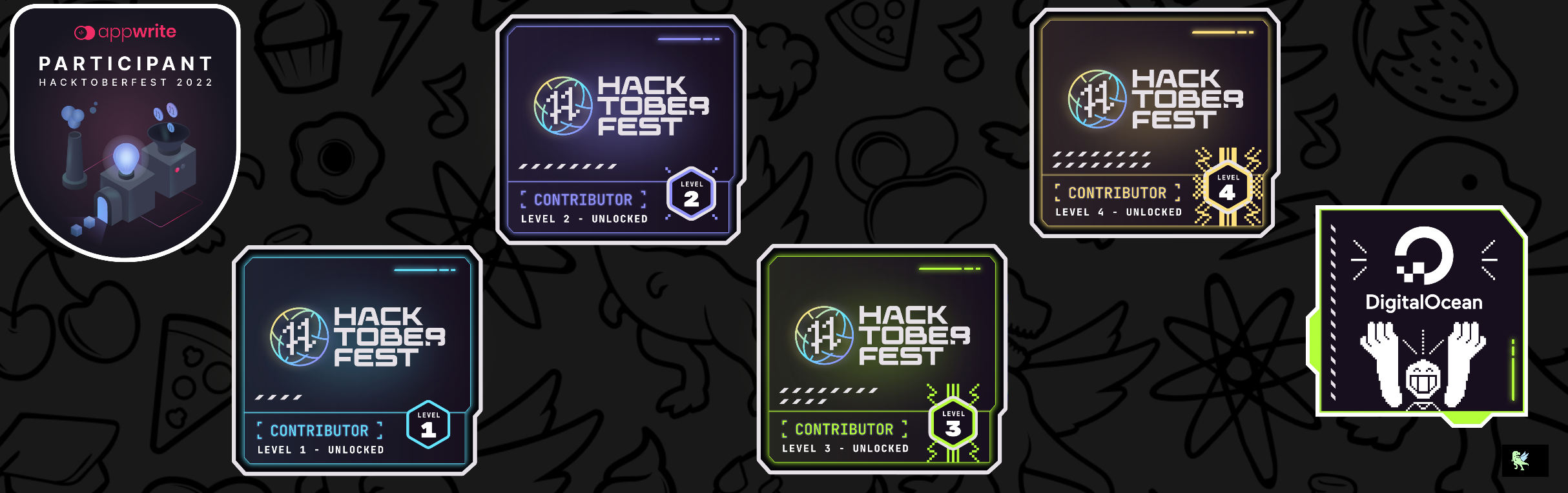 An image of @nikku's Holopin badges, which is a link to view their full Holopin profile