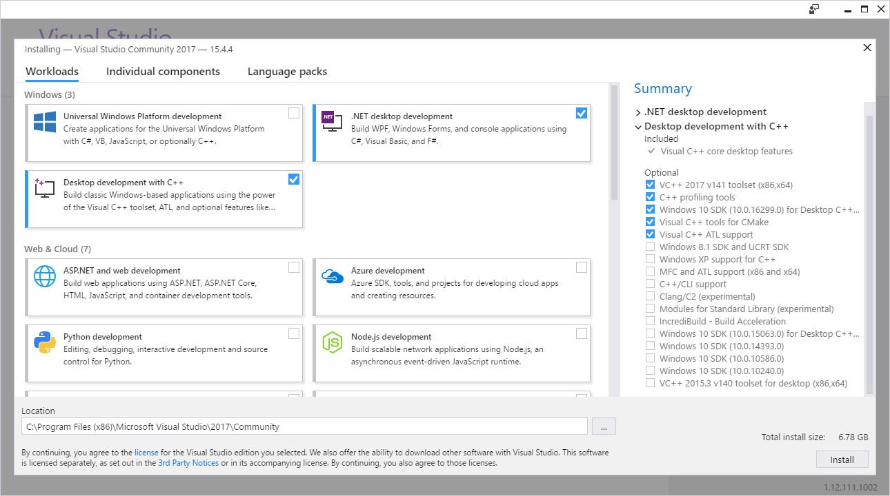 VS2017 Install 1