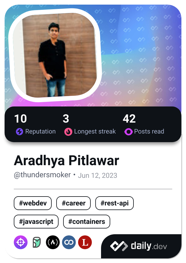 Aradhya Pitlawar's Dev Card