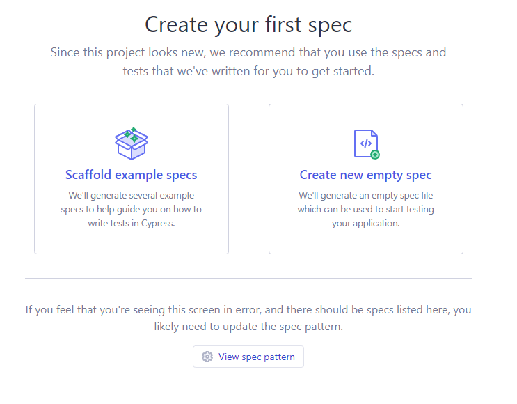 Cypress create first test