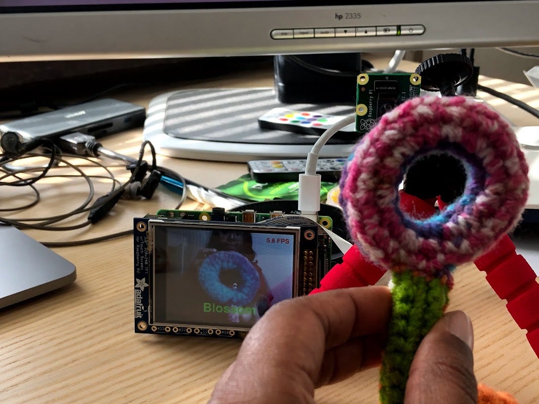 Testing key-recognition via a Touchscreen display and a Raspberry Pi running the Machine Learning model on Teachable Machine.