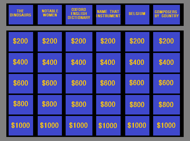 The Jeopardy board