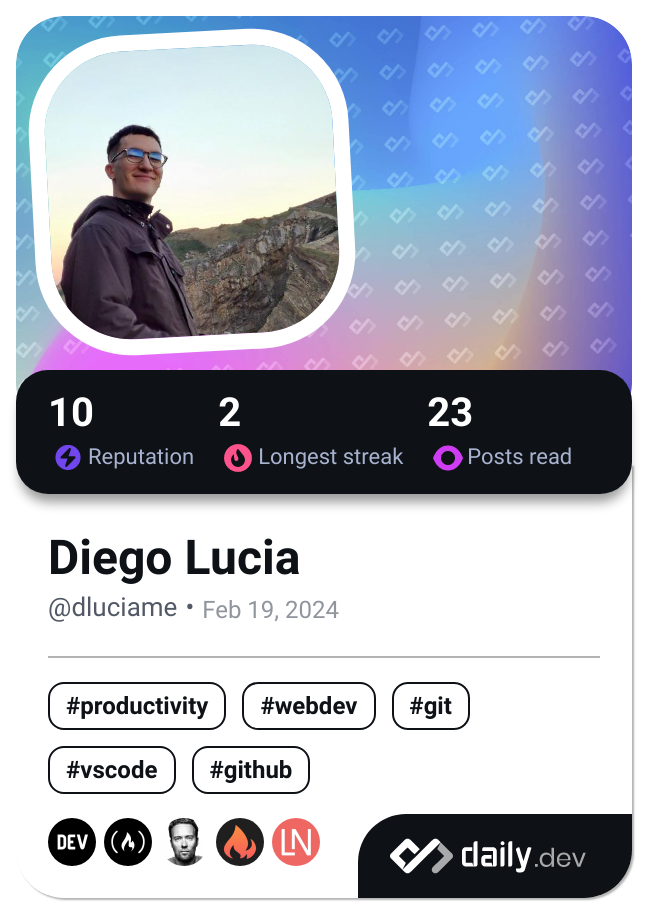 Diego Lucia's Dev Card