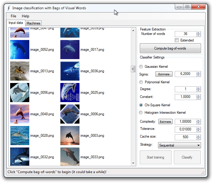 Image classification sample application