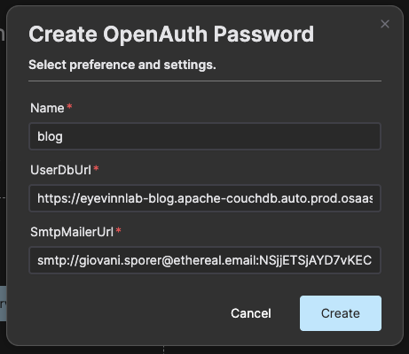 Create password auth service