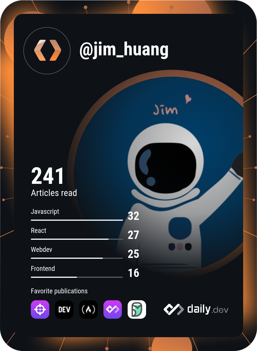 Jim Huang's Dev Card