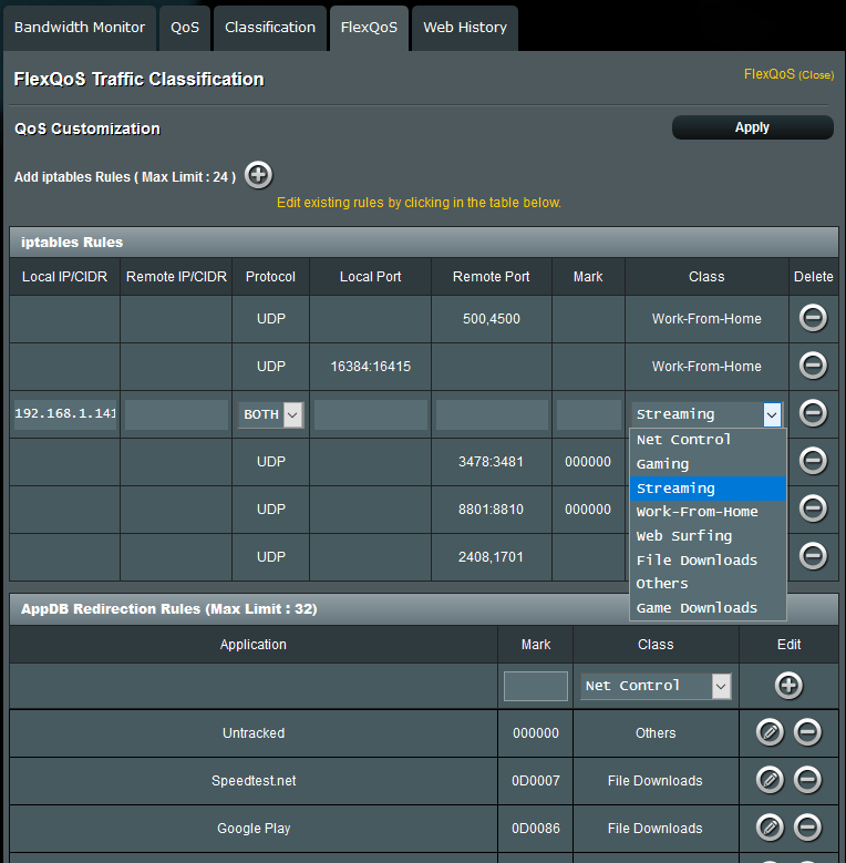 Customization Tables