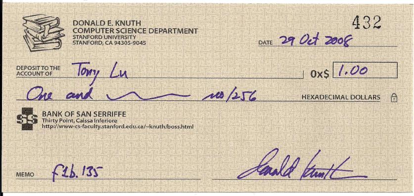 a knuth reward check