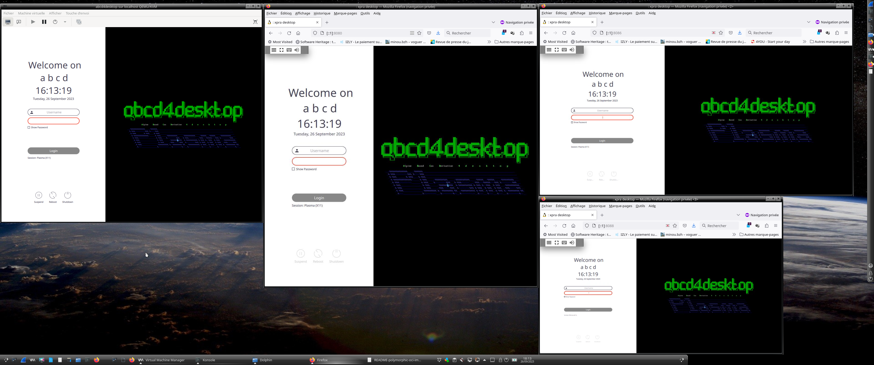 4 simultaneous instances (SDDM greeter)