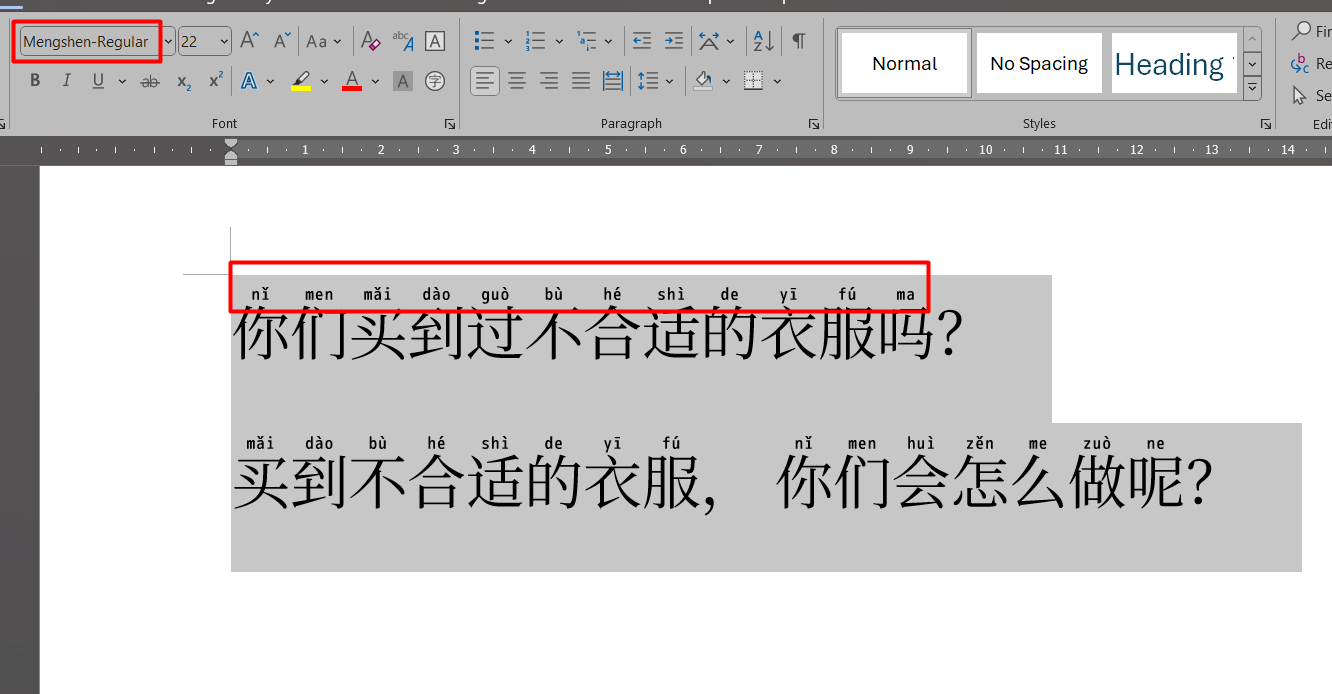 Pinyin font trên Word