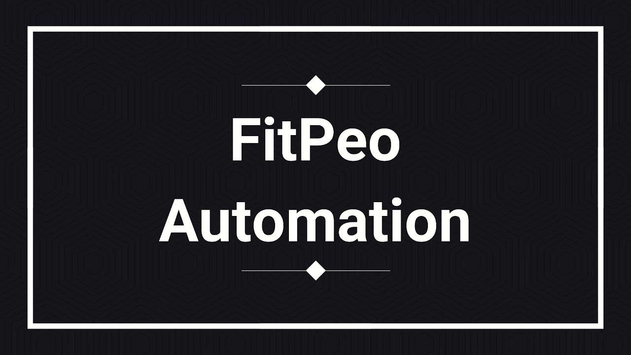 FitPeo Automation YouTube Video