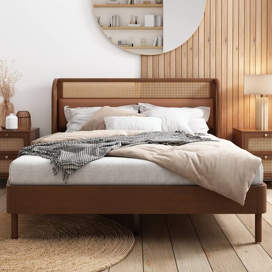 modern-cannage-rattan-wood-platform-queen-bed-walnut-1
