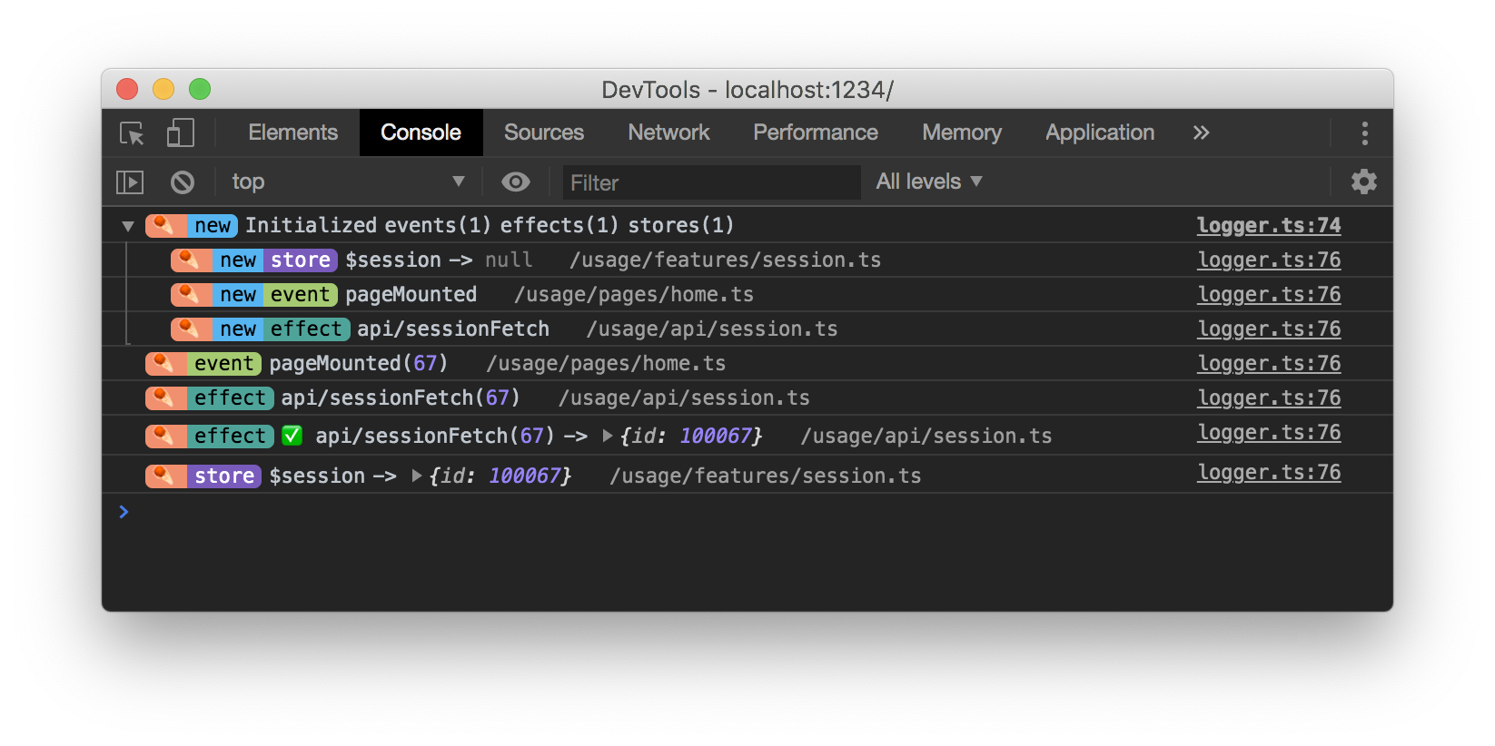 Chrome-DevTools-Console-Dark