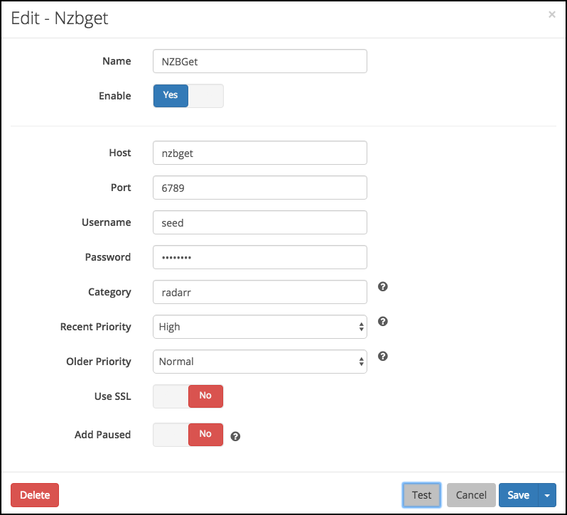 Radarr NZBGet Downloader