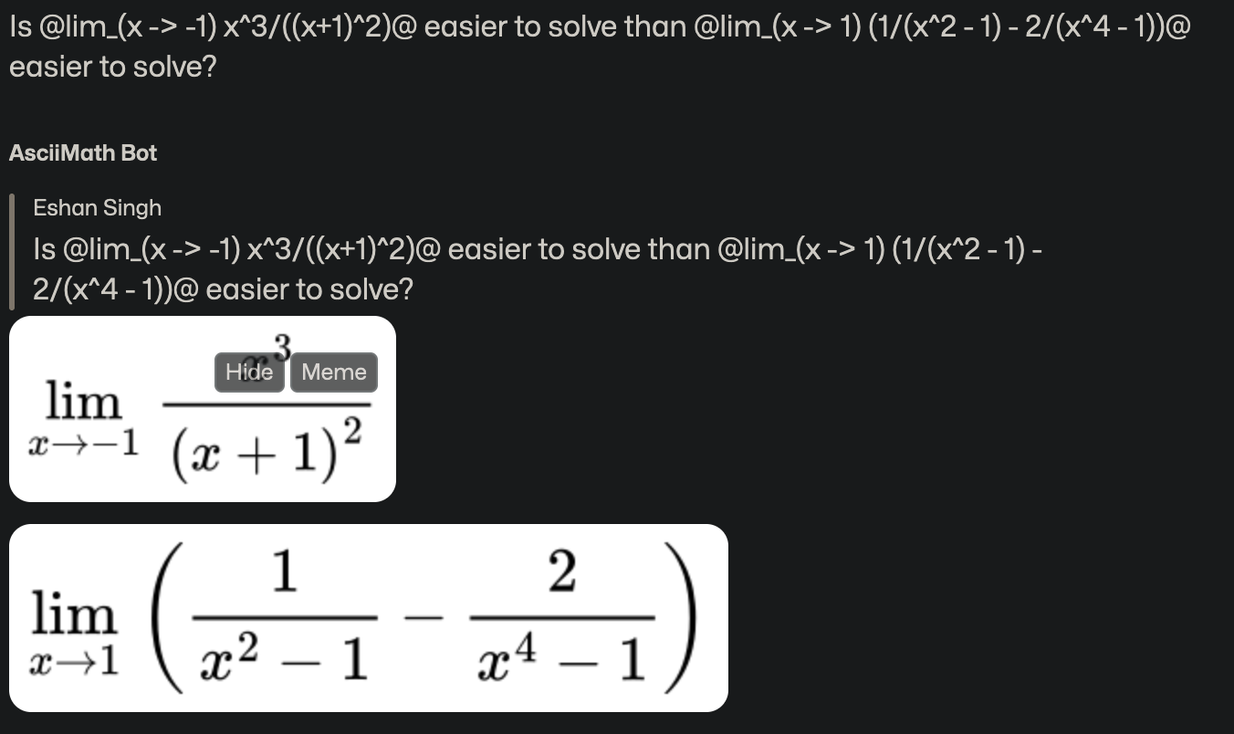 multiple equations and limits