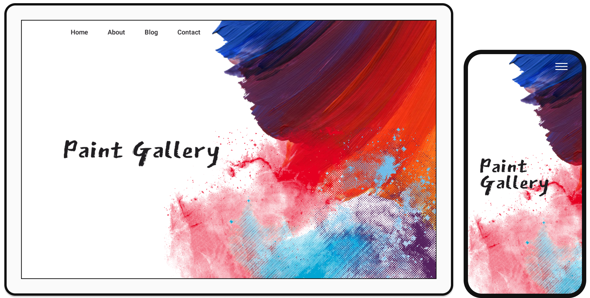 "Paint Gallery project Desktop and Mobile Preview"