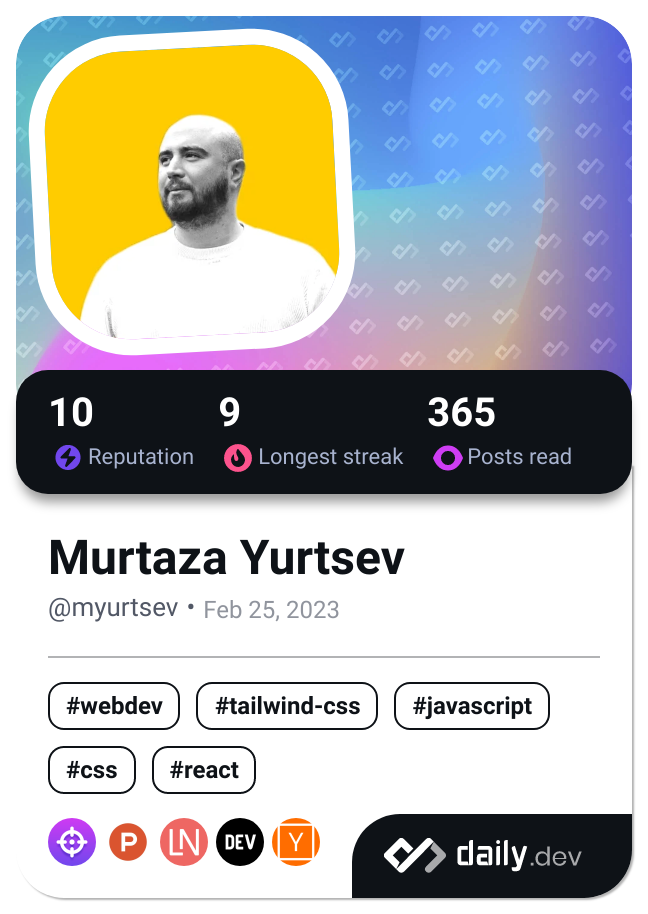 Murtaza Yurtsev's Dev Card