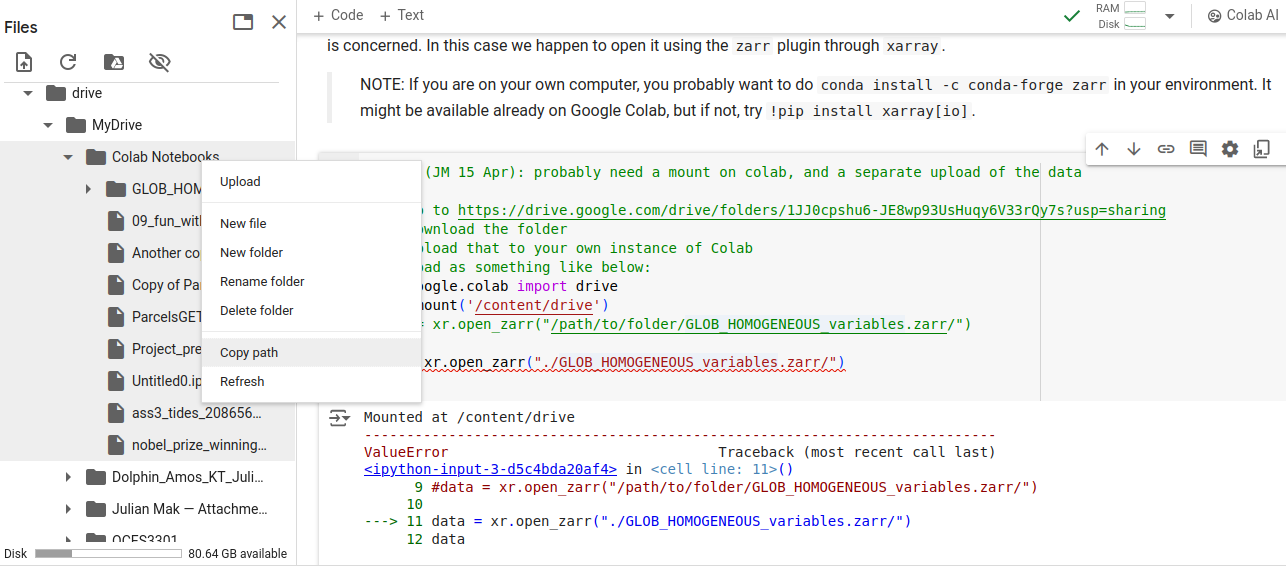 Google Drive folder path