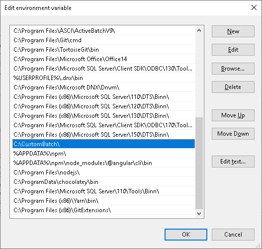 Pciture of environment variables