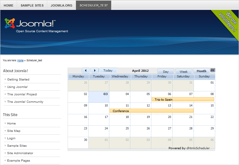 Using joomla component