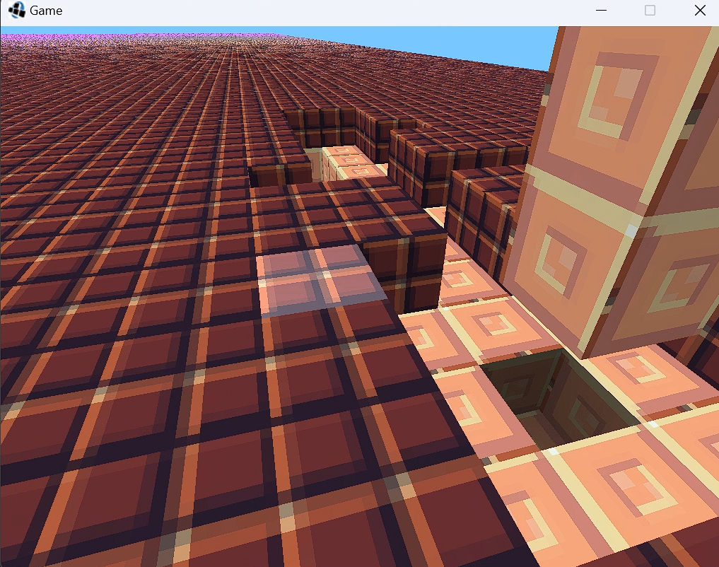 A modded RubyDung version with chocolate blocks instead of cobblestone and grass