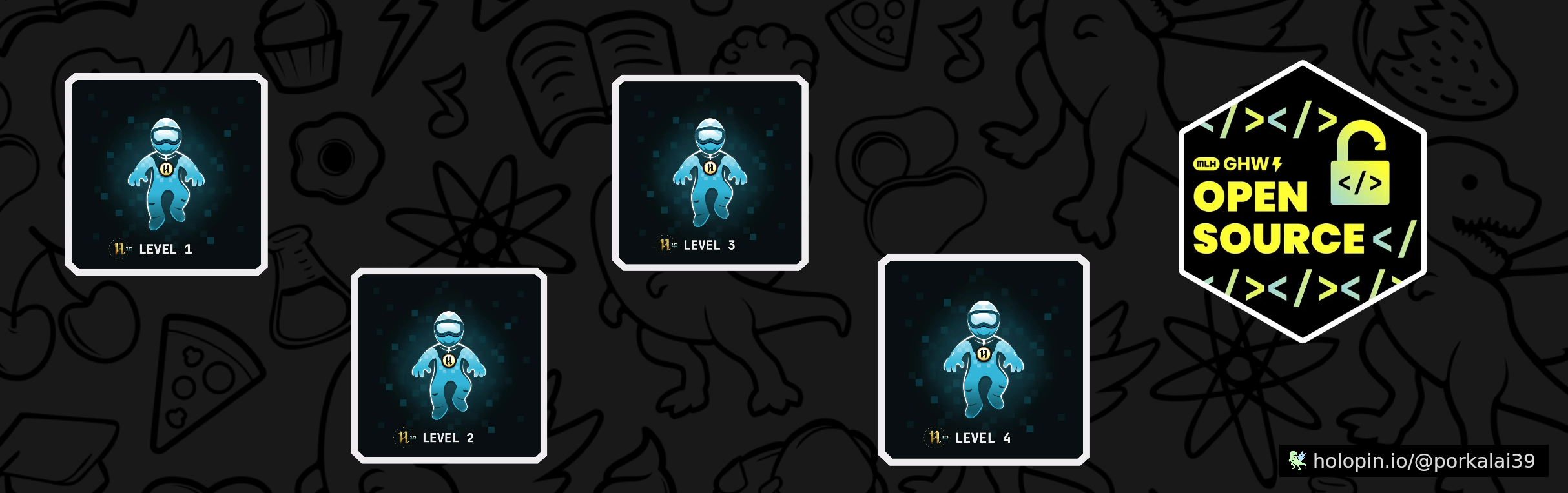 An image of @porkalai39's Holopin badges, which is a link to view their full Holopin profile