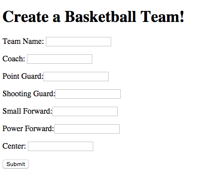 form for basketball team