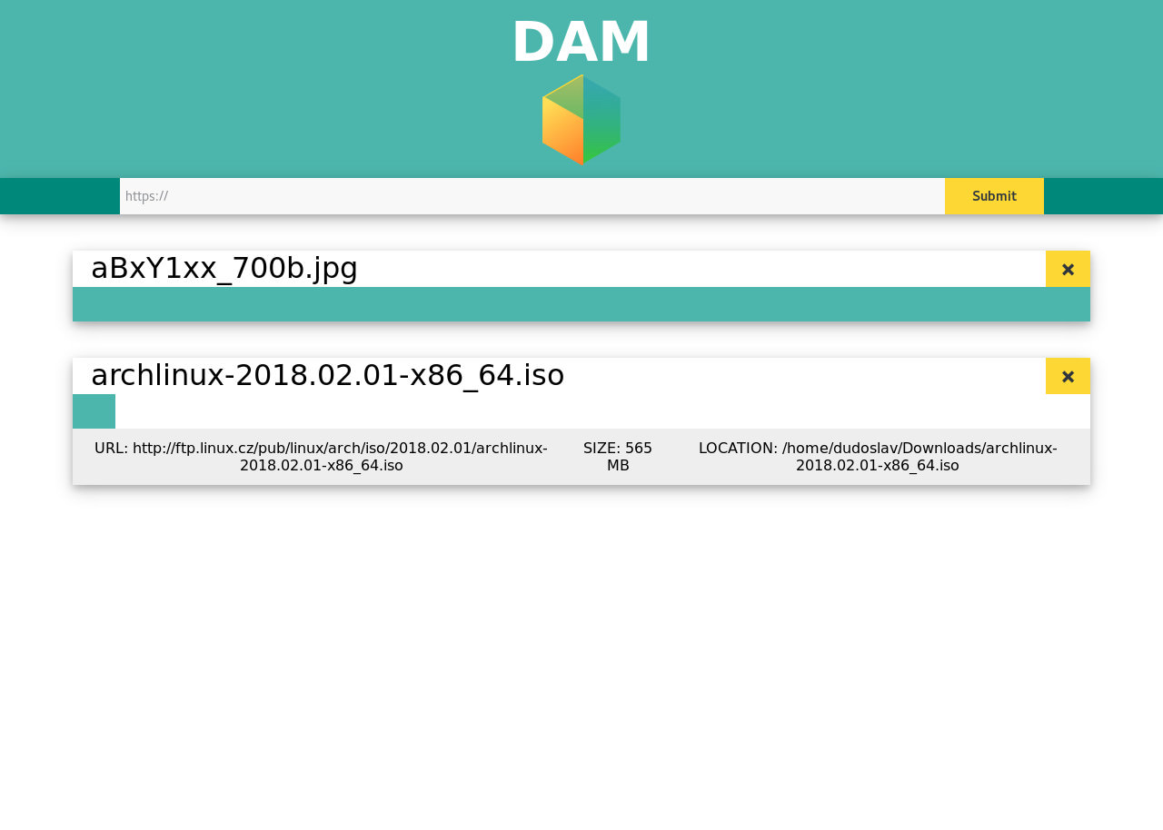 DAM user interface