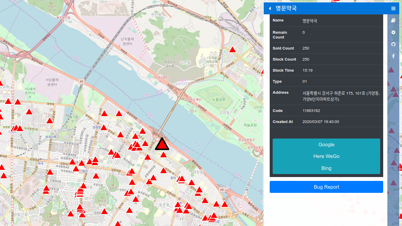 Mask Map for South Korea