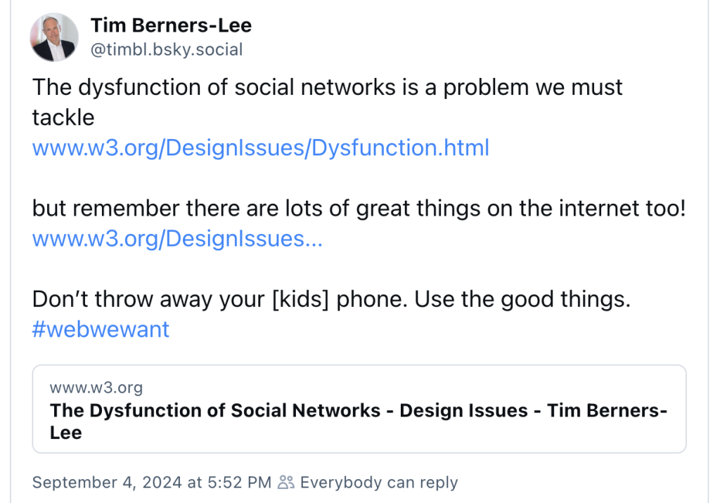 Tim Berners-Lee on Bluesky