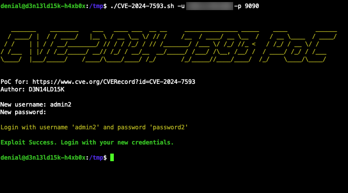 CVE-2024-7593 PoC Screenshot