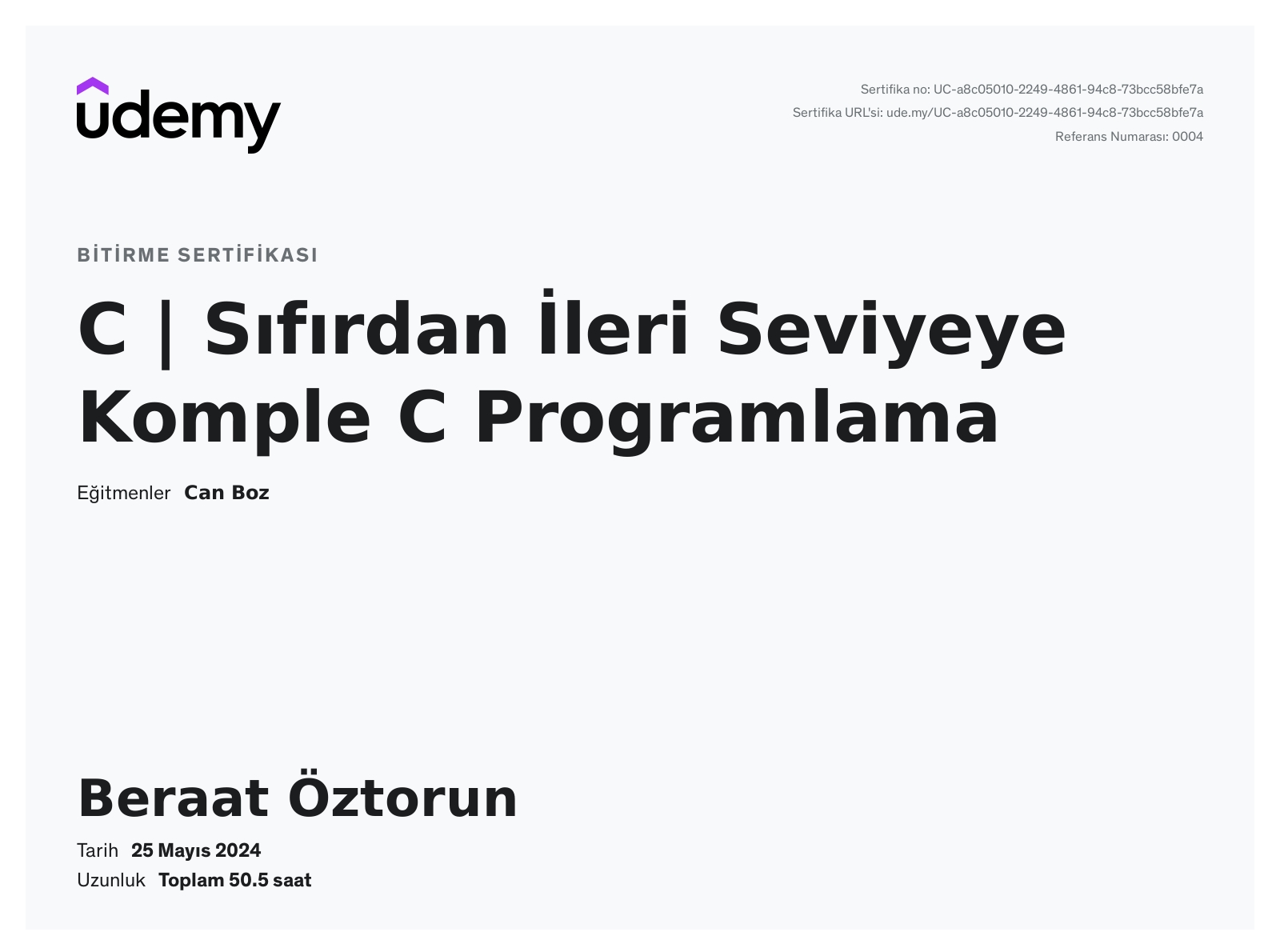 C | Sıfırdan İleri Seviyeye Komple C Programlama