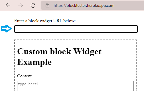 blocktester url field to fill